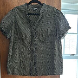 Black and White Polka Dot Women's Top